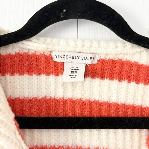 Sincerely Jules Red Stripe Collared Sweater - Picture 3 of 4
